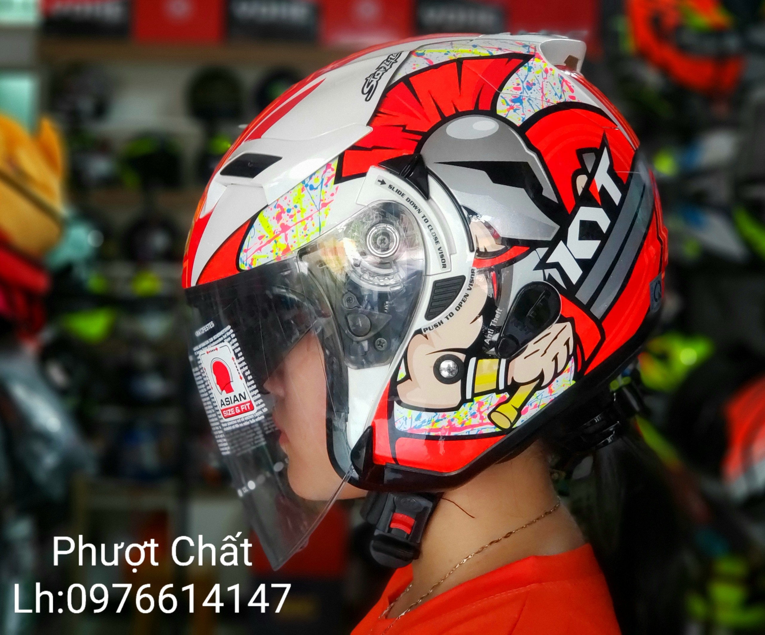 Nón bảo hiểm 3/4 KYT tem chiến binh siêu đẹp