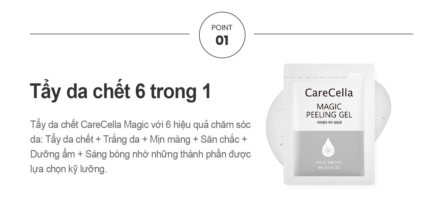 Tẩy da chết CareCella Magic Peeling Gel 3mL Mini Pouch (5 gói)