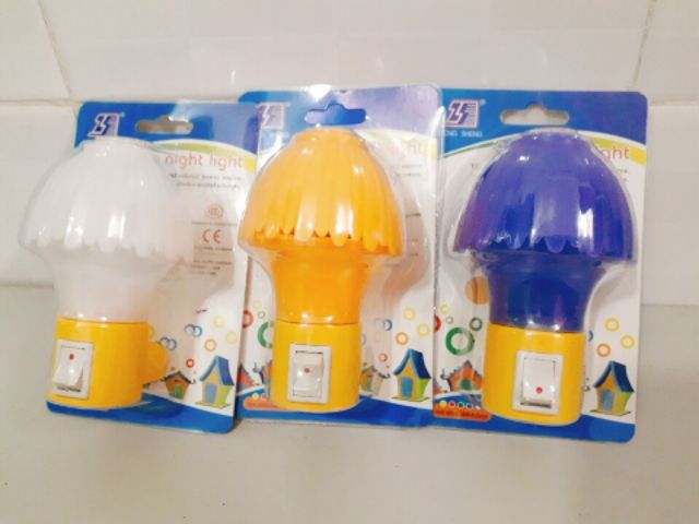 Đèn ngủ cây dù, đui đèn công tắc E12, bóng cana led