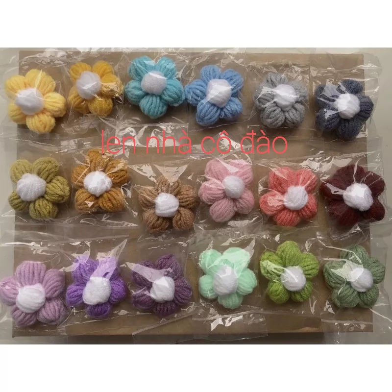 HOA LEN HANDMADE TRANG TRÍ ÁO, BALO  (ĐƯỢC CHỌN MÀU)