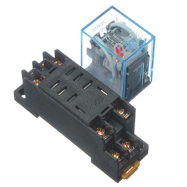 Relay 12V 10A - Rơle Trung Gian 8 Chân Kèm Đế Vặn Ốc