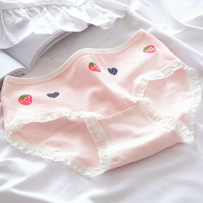 Quần lót nữ cotton dâu tây ngang eo hàng loại đẹp.
