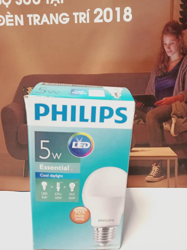 Bóng ESS Led Bulb 5w Philips Trắng, vàng