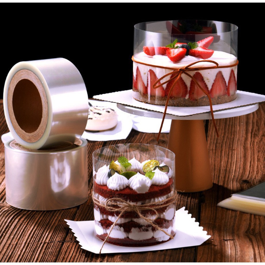 [Freeship + Quà Tặng 10k ]Cuộn mica bọc thành bánh mousse cao 8cm