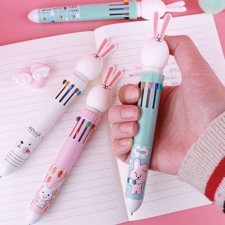 bút bi bấm nhiều màu dễ thương