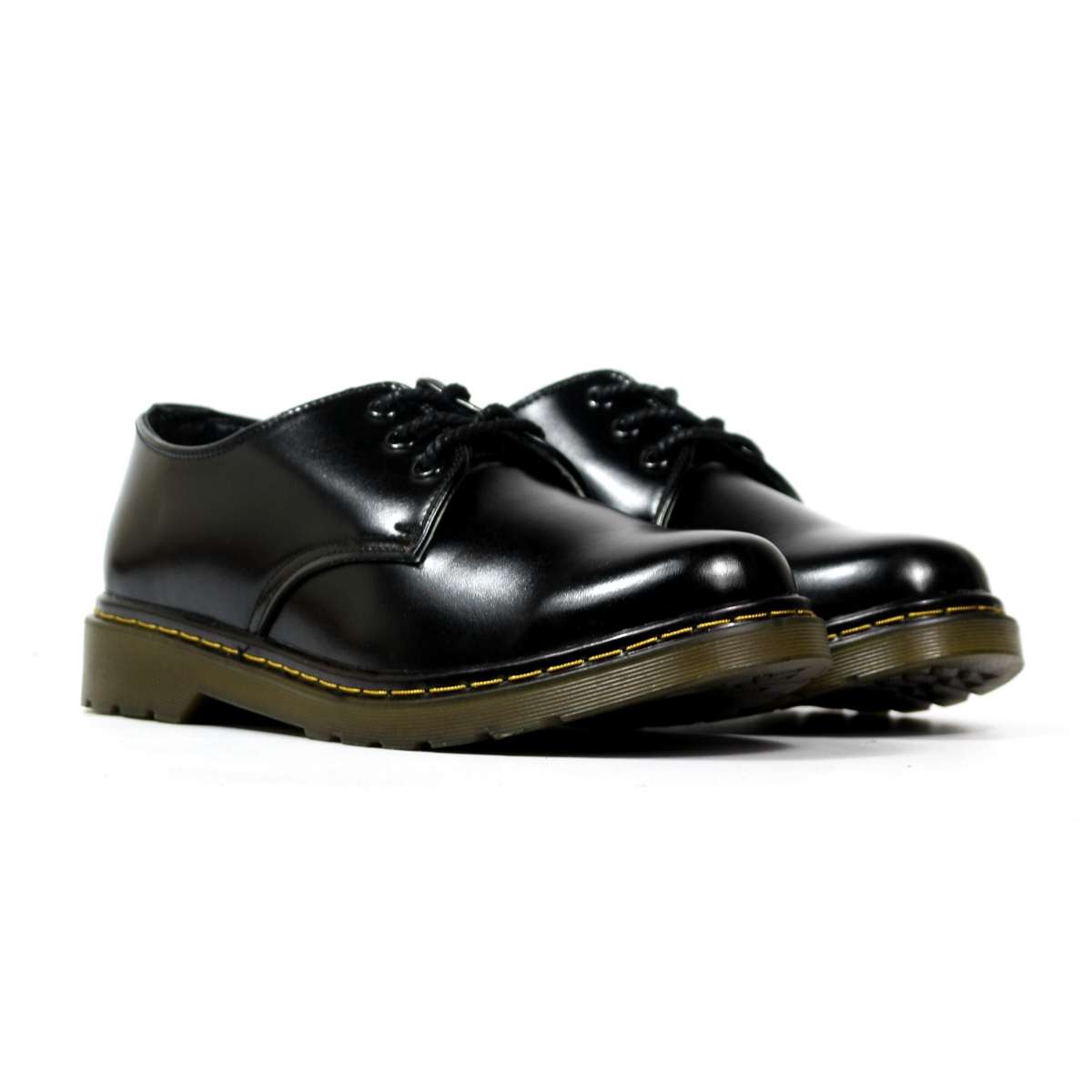 Giày Đốc da cổ thấp đen unisex Lucas Shoes