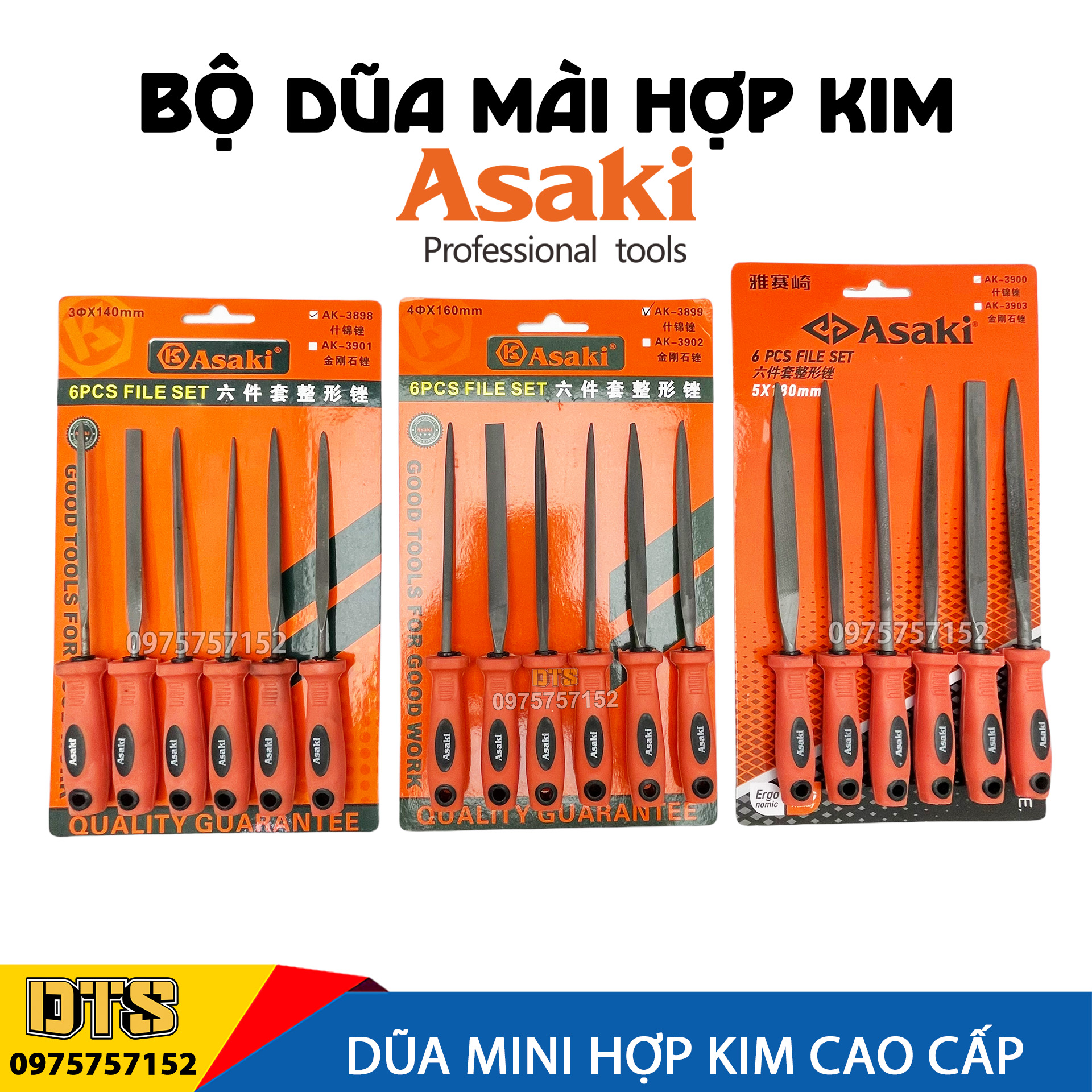 Bộ dũa mài kim loại hợp kim Asaki