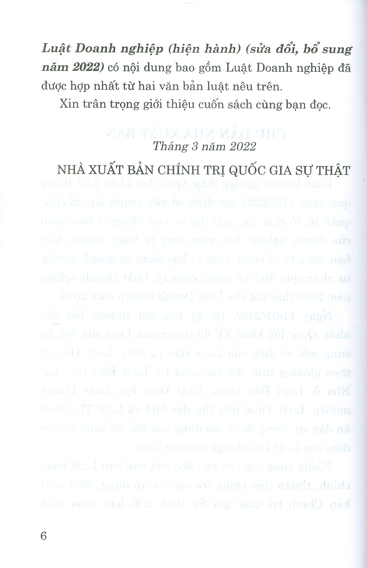Luật Doanh Nghiệp (Hiện Hành) (Sửa Đổi, Bổ Sung Năm 2022)