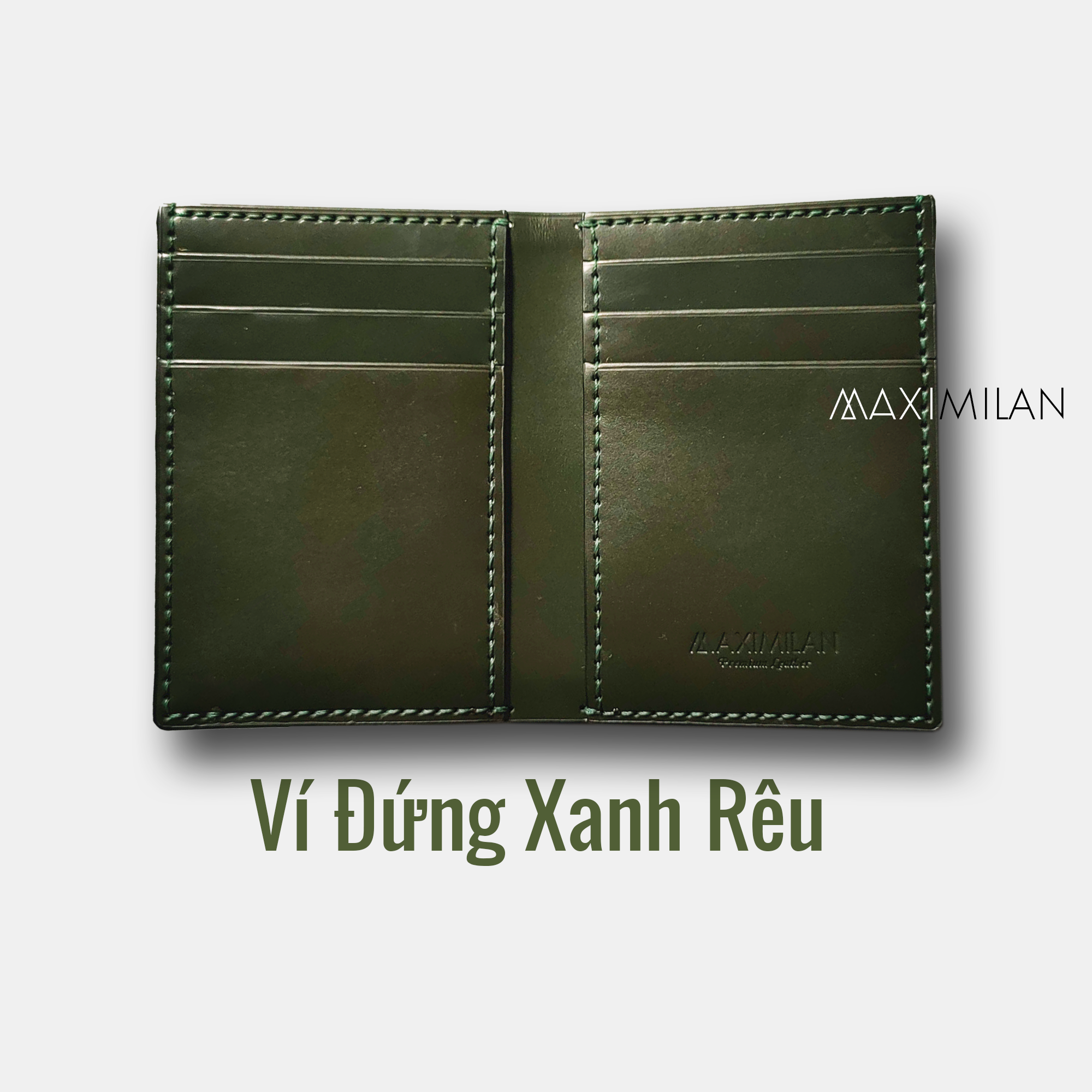 VÍ ĐỨNG DA BÒ THẬT - NÂU SÉT - Da Bò SÁP