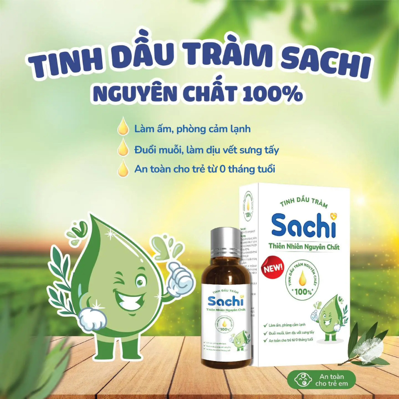 Dầu tràm nguyên chất Sachi 30ml cho bé