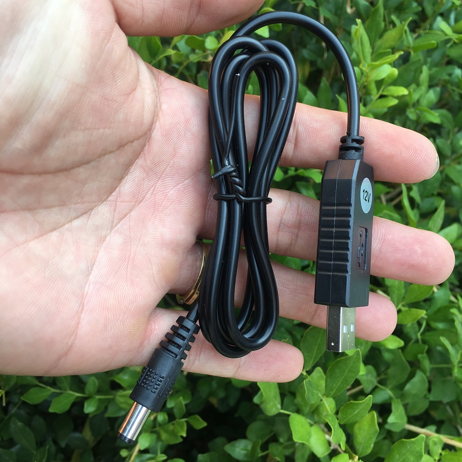 Cáp chuyển đổi điện USB 5V sang 12V (dùng cho Camera, bộ phát Wifi - mất điện vẫn có Wifi)