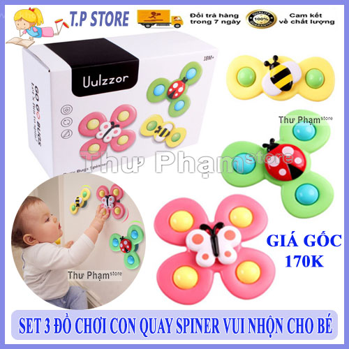 Bộ 3 đồ chơi con quay Spinner hình côn trùng vui nhộn cho bé yêu .ĐTVMM