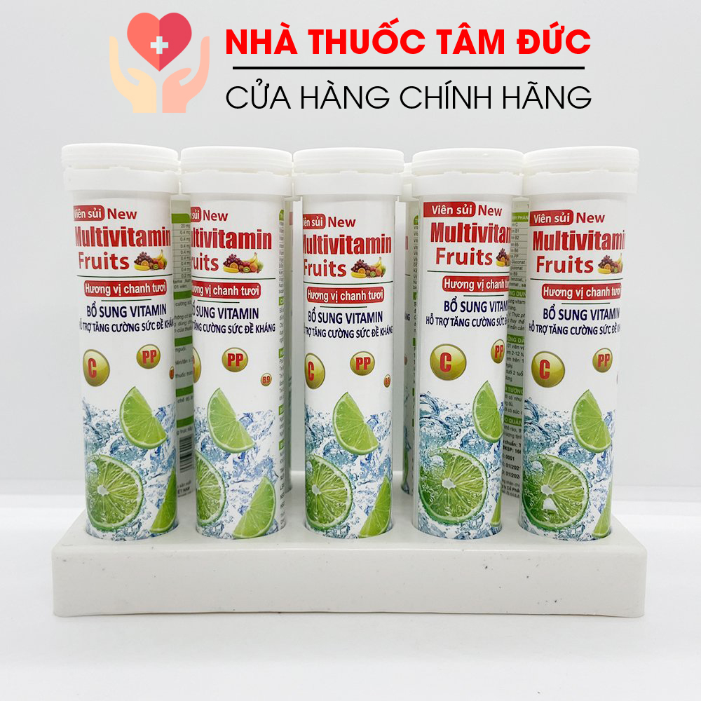 Viên sủi vị chanh tươi Multivitamin PLUSZZS - FRUITS Vitamin C, B, PP tăng sức đề kháng, thanh nhiệt cơ thể - 20 viên