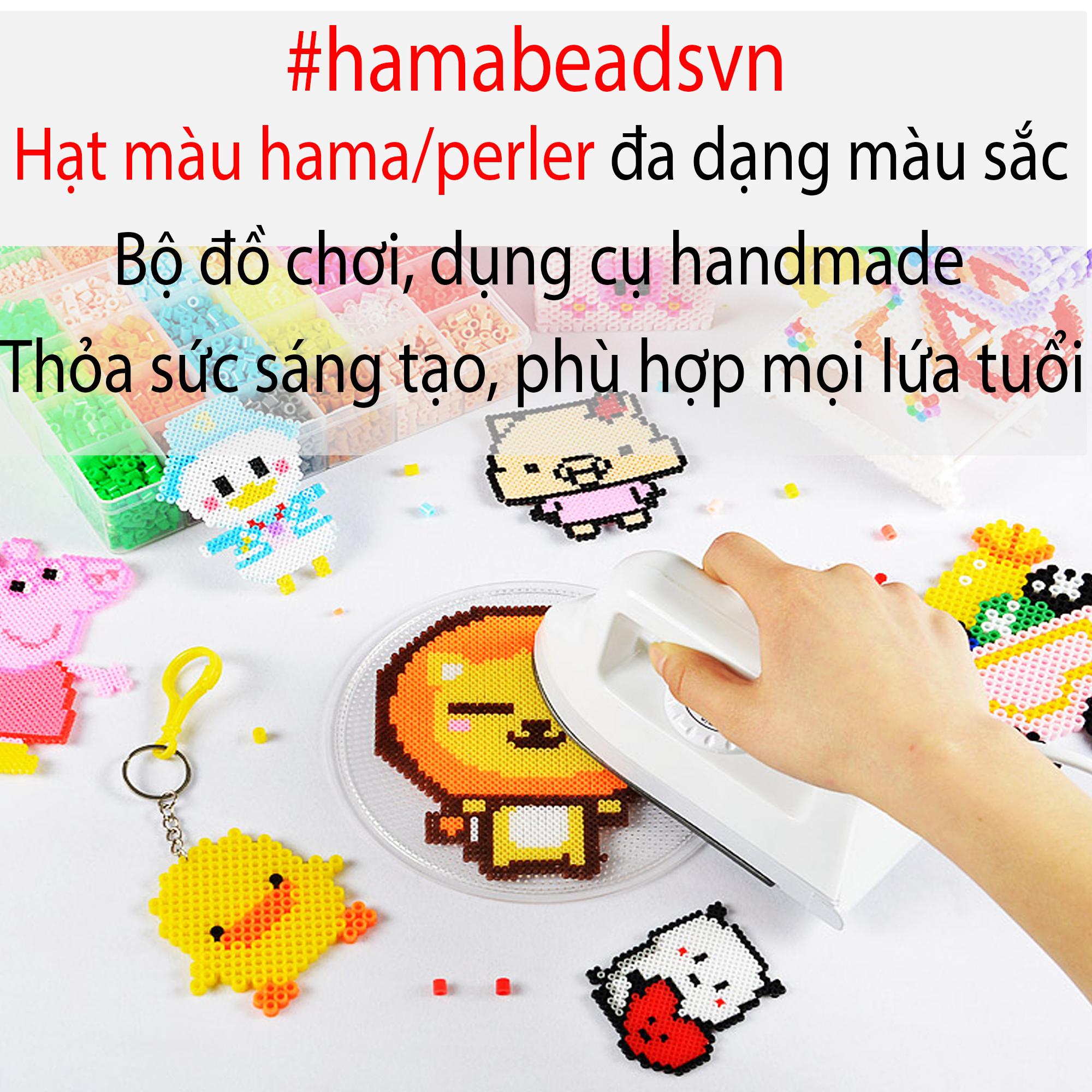 Combo 19 túi màu hạt hama/perler (Mỗi túi 1000 hạt) 2.6mm và 5mm - TẶNG KÈM đầy đủ phụ kiện