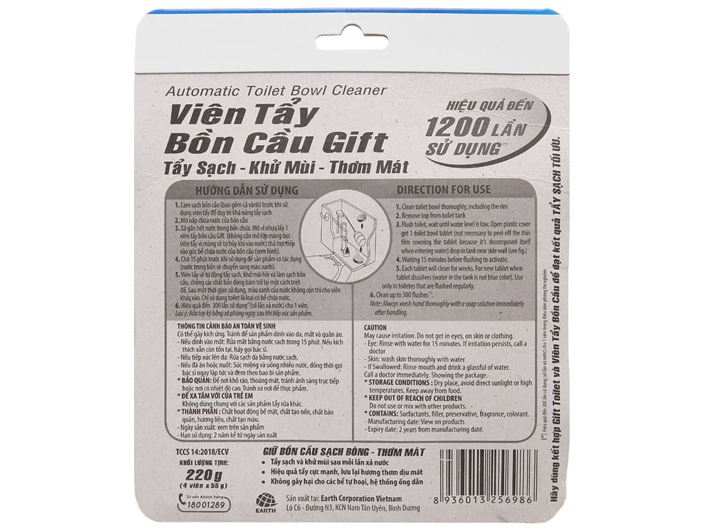 Viên thả bồn cầu Gift sạch bóng thơm mát
