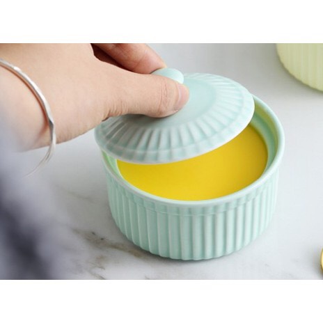 Chén sứ ăn dặm ramenkin có nắp 150ml cho bé