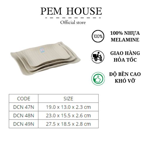 Dĩa nhựa hcn nhám nâu nhiều size