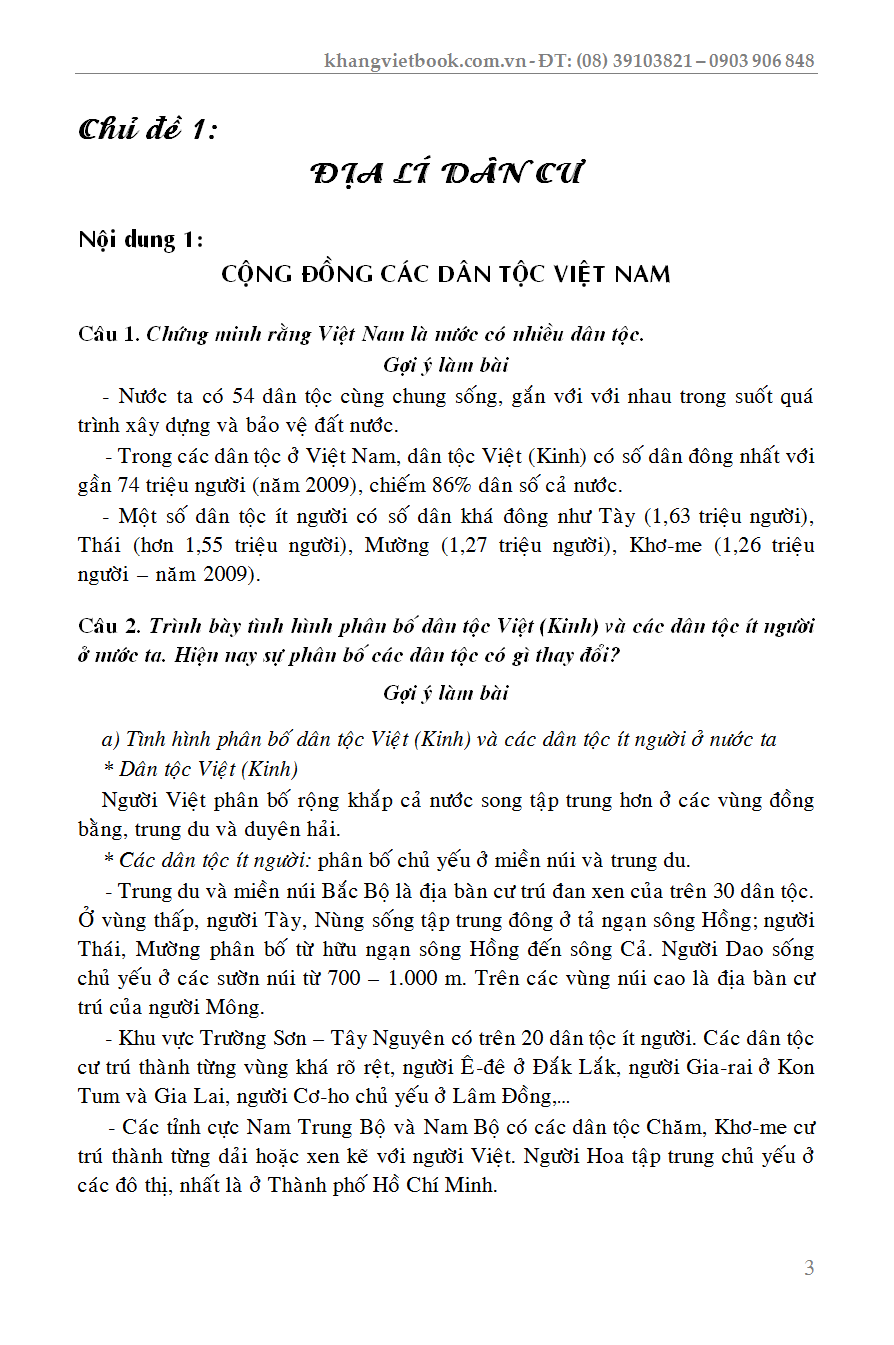 BỒI DƯỠNG HỌC SINH GIỎI ĐỊA LÍ 9