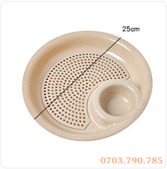 [HCM]Dĩa Nhựa Lúa Mạch Có Chén Chấm Tiện Lợi - ĐK 25cm