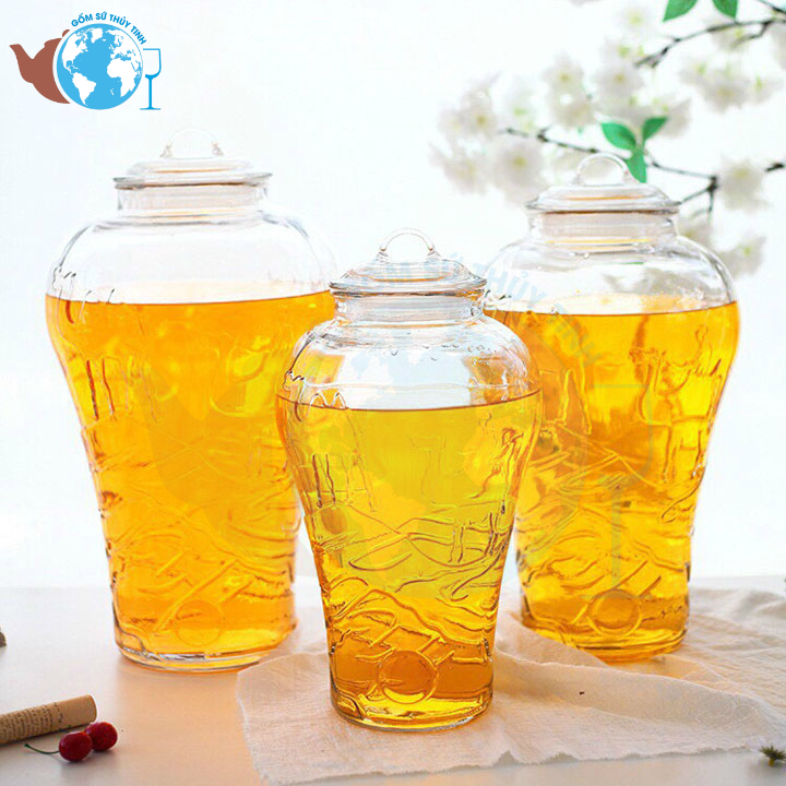 BÌNH NGÂM THỦY TINH GIÁ RẺ (10L * KHÔNG VAN* MẪU LẠC ĐÀ)