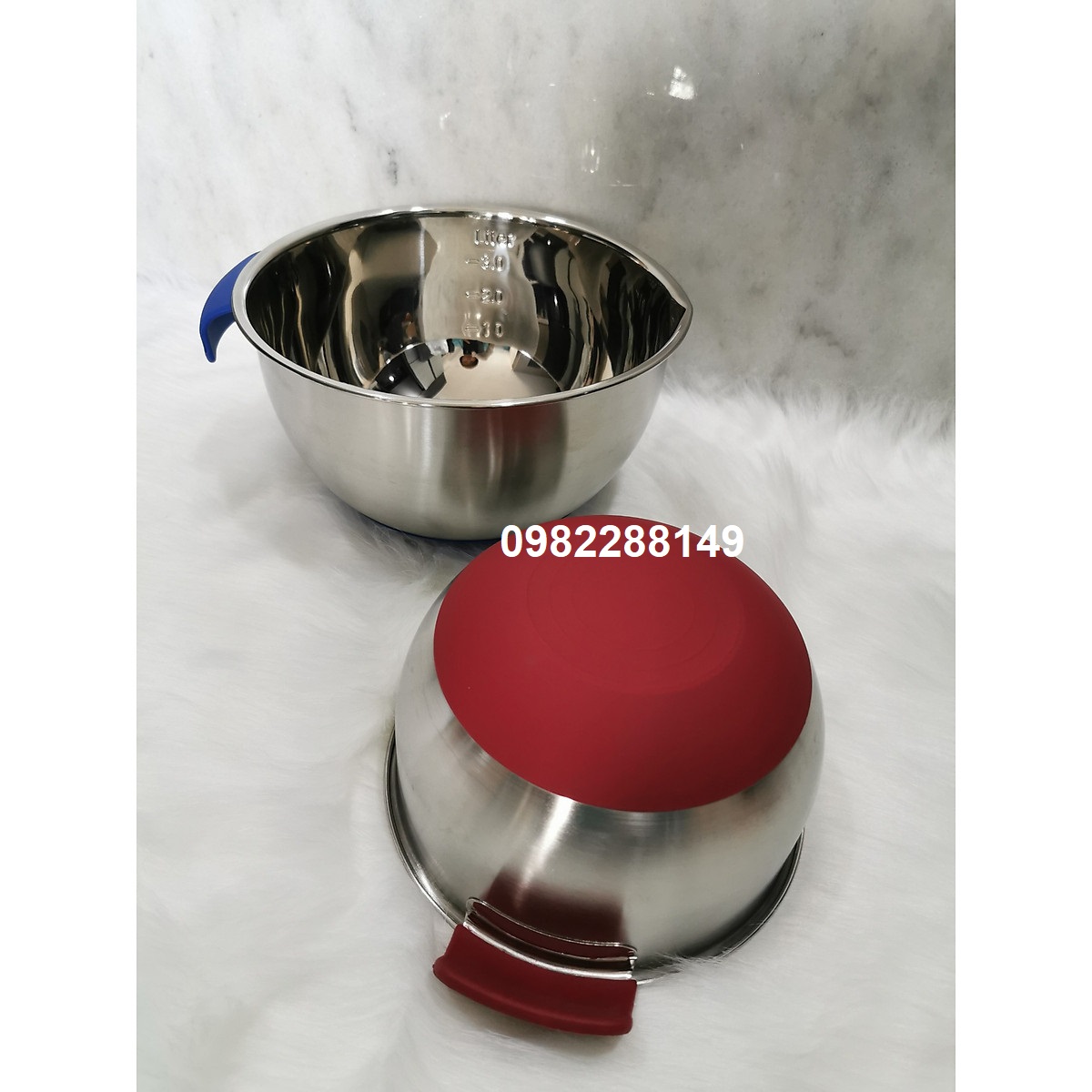THỐ TRỘN BỘT,ĐÁNH TRỨNG INOX 304 CÓ ĐẾ CÓ QUAI ĐỦ SIZE.