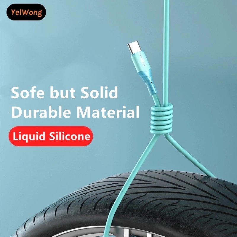 5A Liquid Silicone Data Cable Fast Charge Cable /USB Liquid Silicone Cable Type C Cable Charger / Fast Charging Data Cord Compatible with All Smart Phone Model