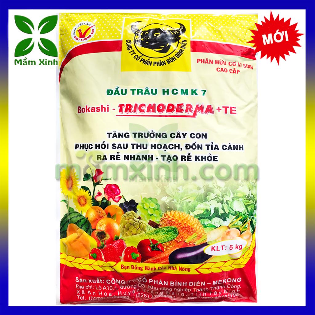 Phân Bón Đầu Trâu Hữu Cơ Trichoderma + TE Túi 5kg