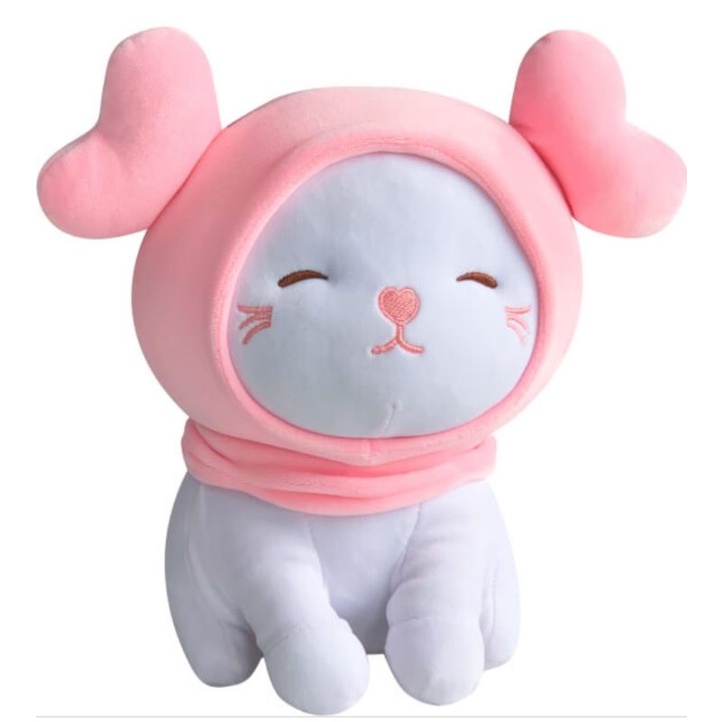 Gấu bông mèo đội nón tuần lộc vải miniso mềm mịn - màu ngẫu nhiên