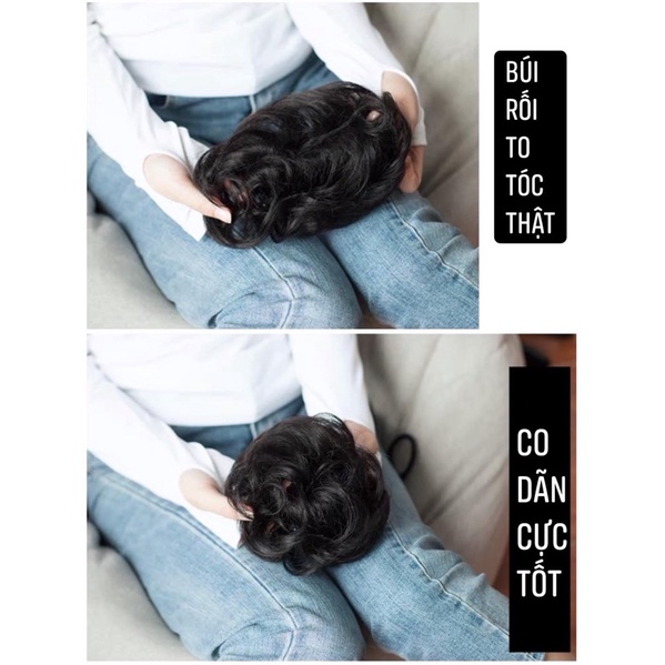[ Tóc thậtt ] Búi cột xoăn 100% tóc thậtt ❤️ FREESHIP ❤️ tóc thậtt cao cấp