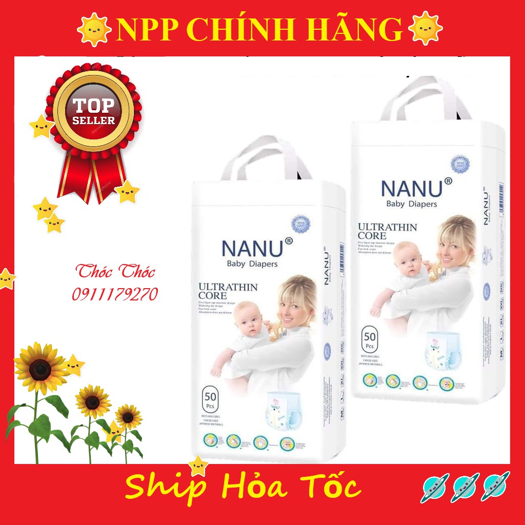Bỉm quần/dán Nanu S/M/L/XL/3XL 50 miếng- 1.5