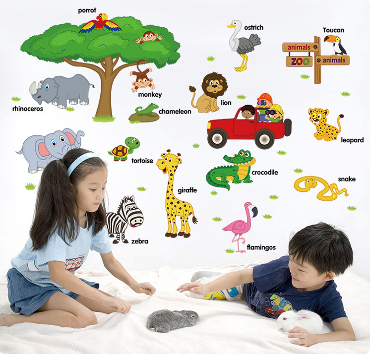 Decal dán tường Vườn thú tiếng anh số 1