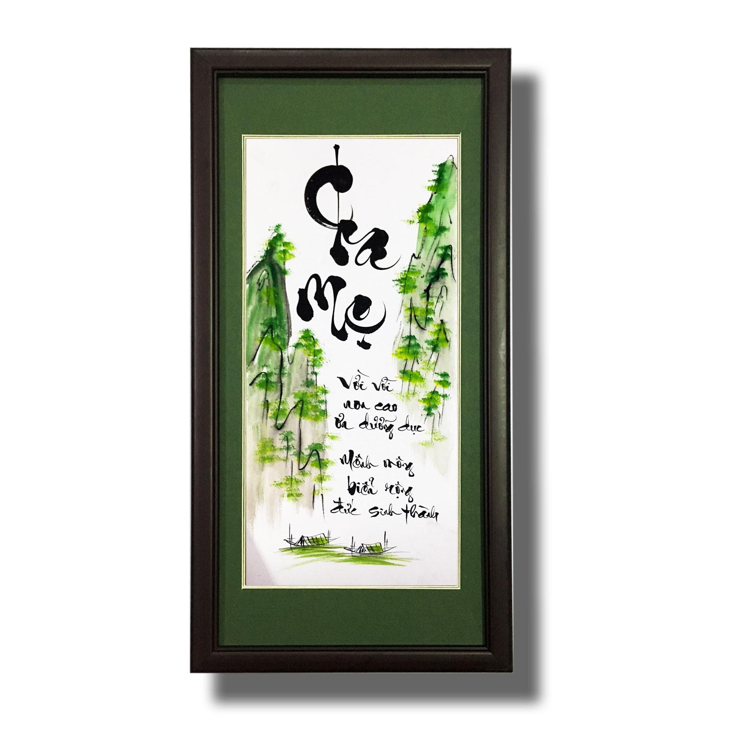 Tranh treo tường - Thư pháp chữ Cha Mẹ 03 - Tranh Mỹ Thuật Minh Hiền