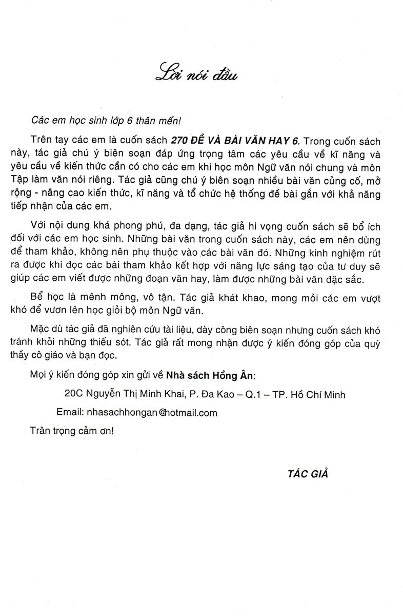 Sách - 270 Đề Và Bài Văn Hay 6 (Dùng Chung Cho Các Bộ SGK Hiện Hành) - (HA) - Newshop