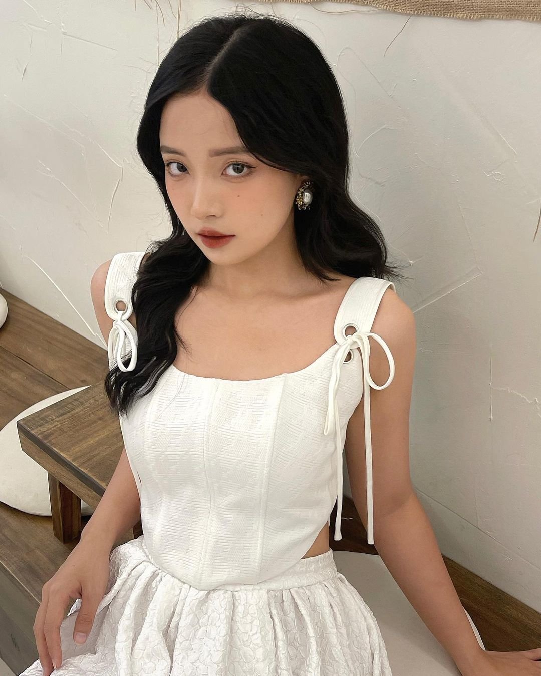 IVORI - Áo corset có khoen cột dây