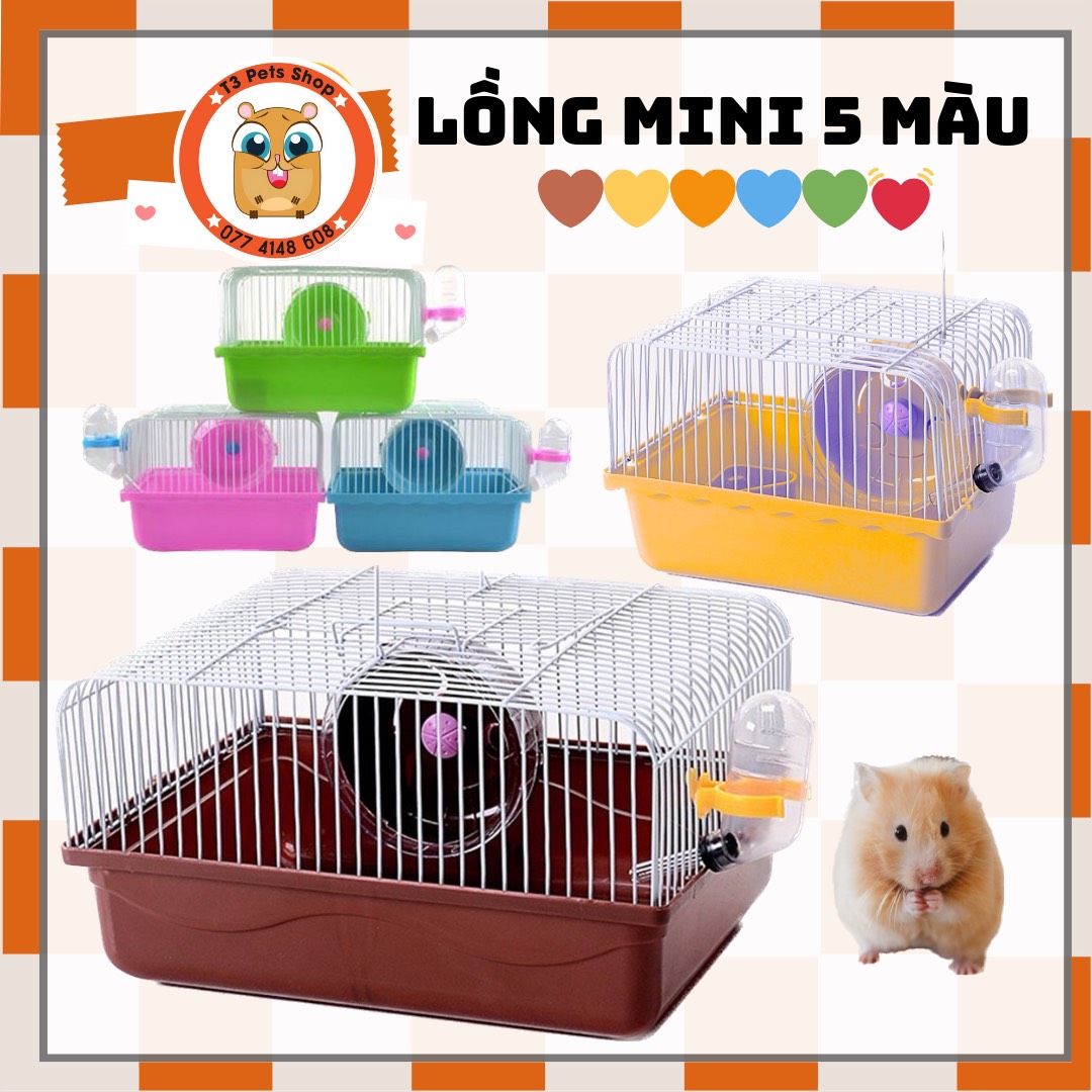 lồng mini 5 màu để xách đi hoặc nuôi đẻ hamster - T3 PETS SHOP