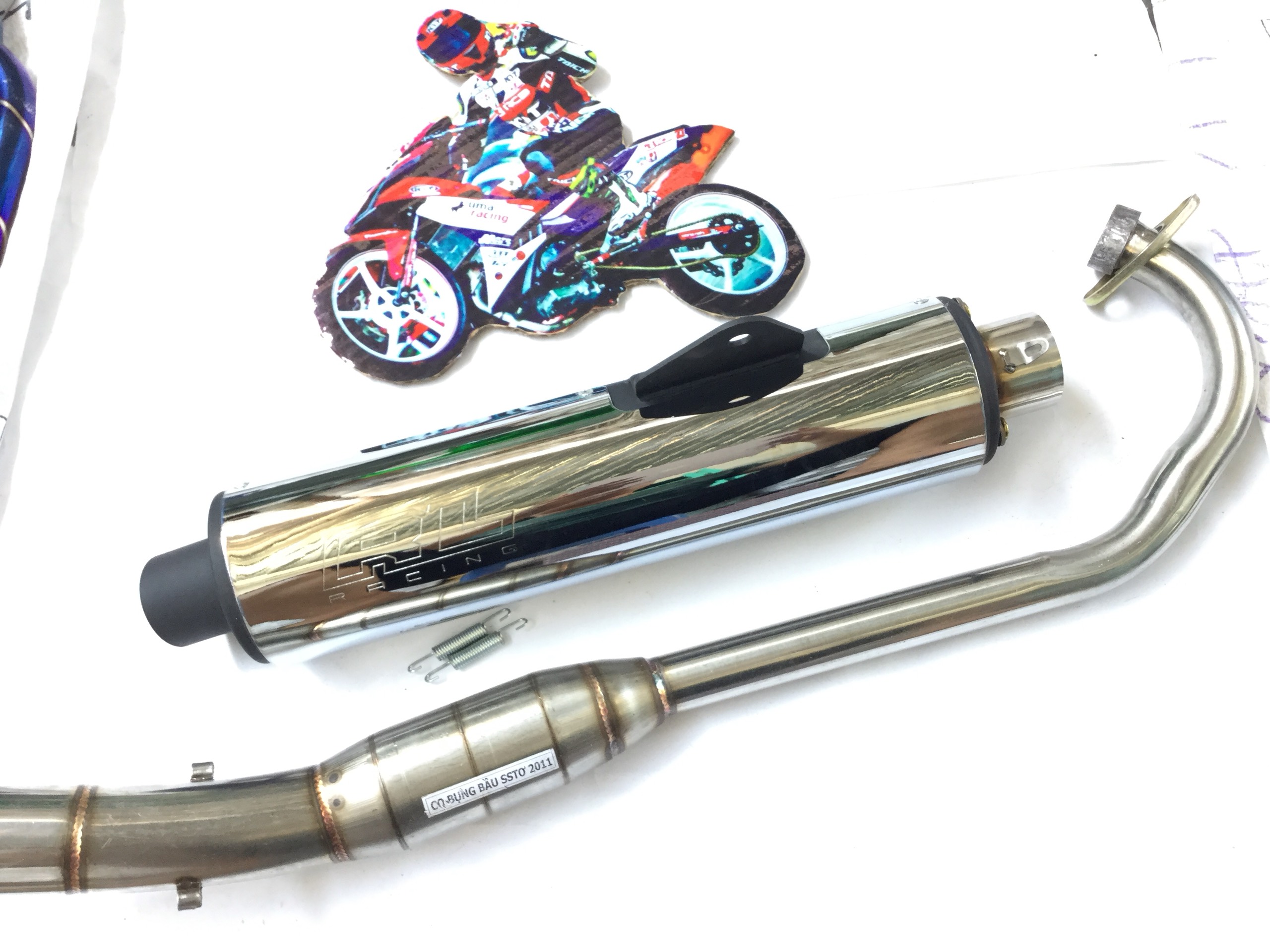 Lon Pô CBR RepLeo Đầu inox 304 - Cả cổ Bầu inox Exciter 135 ....,,..,