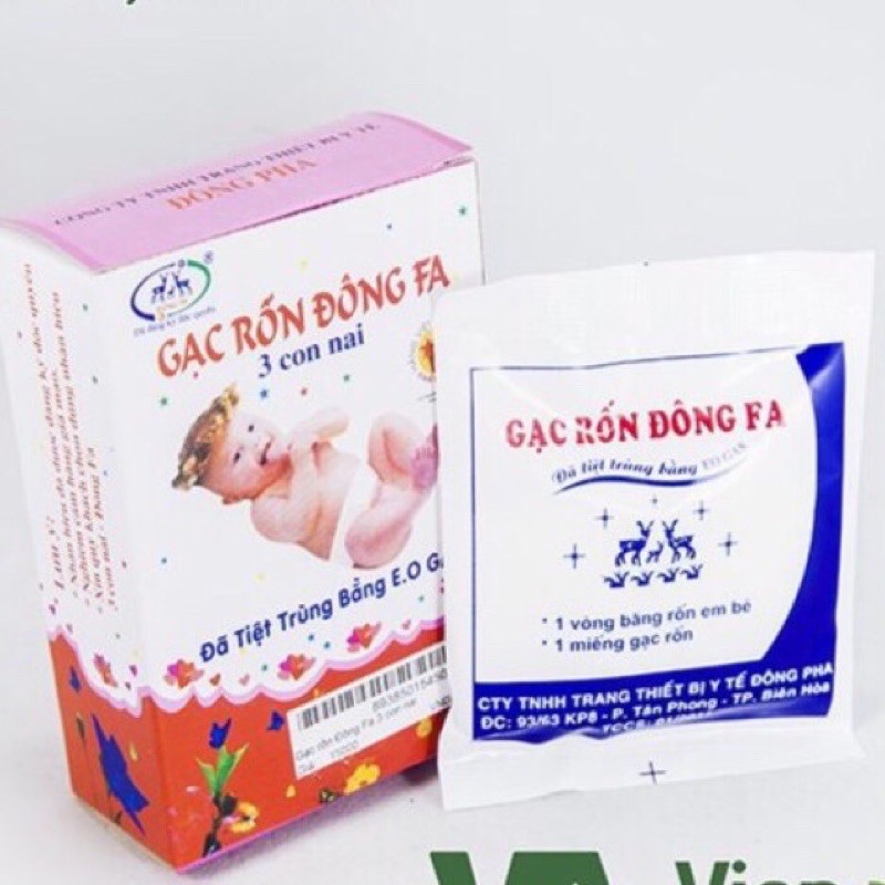 Gạc rốn đông Fa hộp 3 gói cho bé sơ sinh