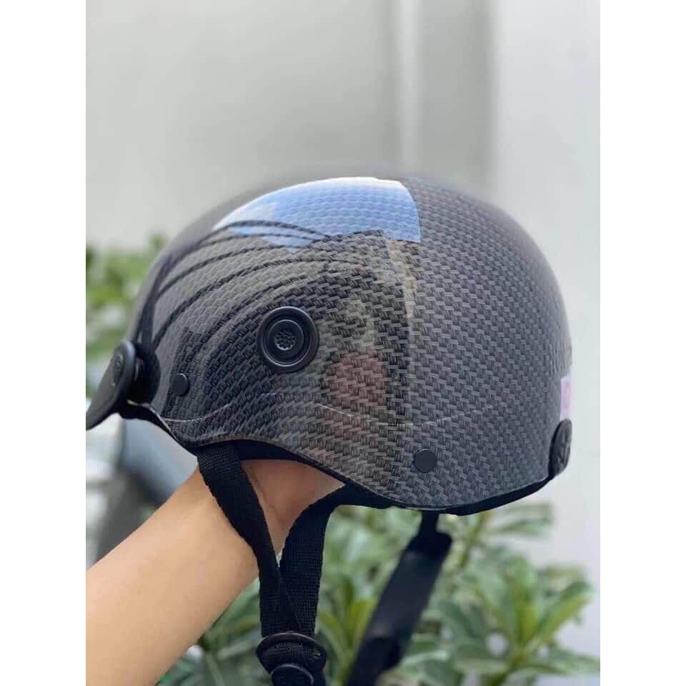 MŨ BẢO HIỂM NÓN SƠN CAO CẤP NHÚNG CACBON,NÓN BẢO HIỂM NỮA ĐẦU (1/2) SƠN CACBON