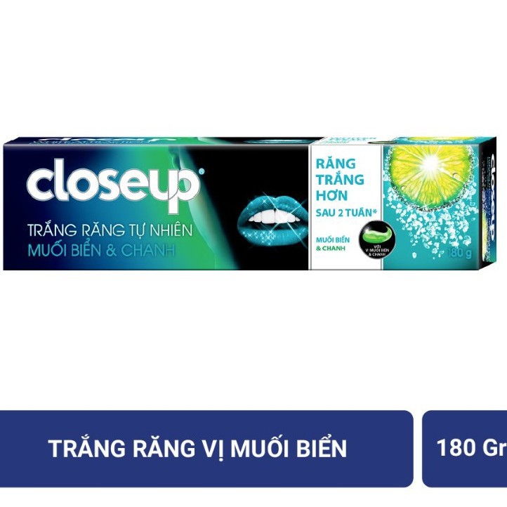 Kem Đánh Răng Closeup Trắng Răng Tự Nhiên Muối Biển Và Chanh (180g)