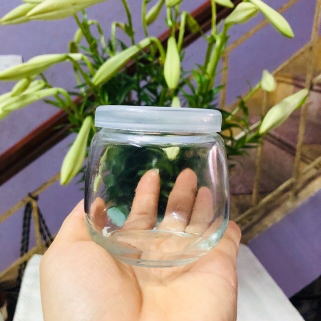 Hũ thủy tinh trơn làm sữa chua, caramen 200ml béo có nắp