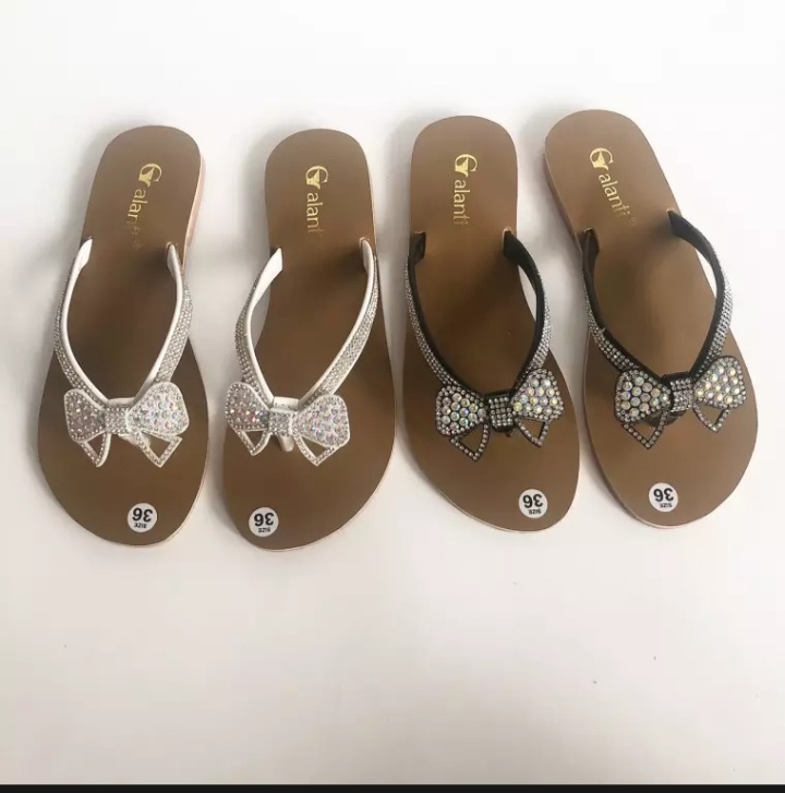 dép xỏ ngón nữ đính may xoàn nơ