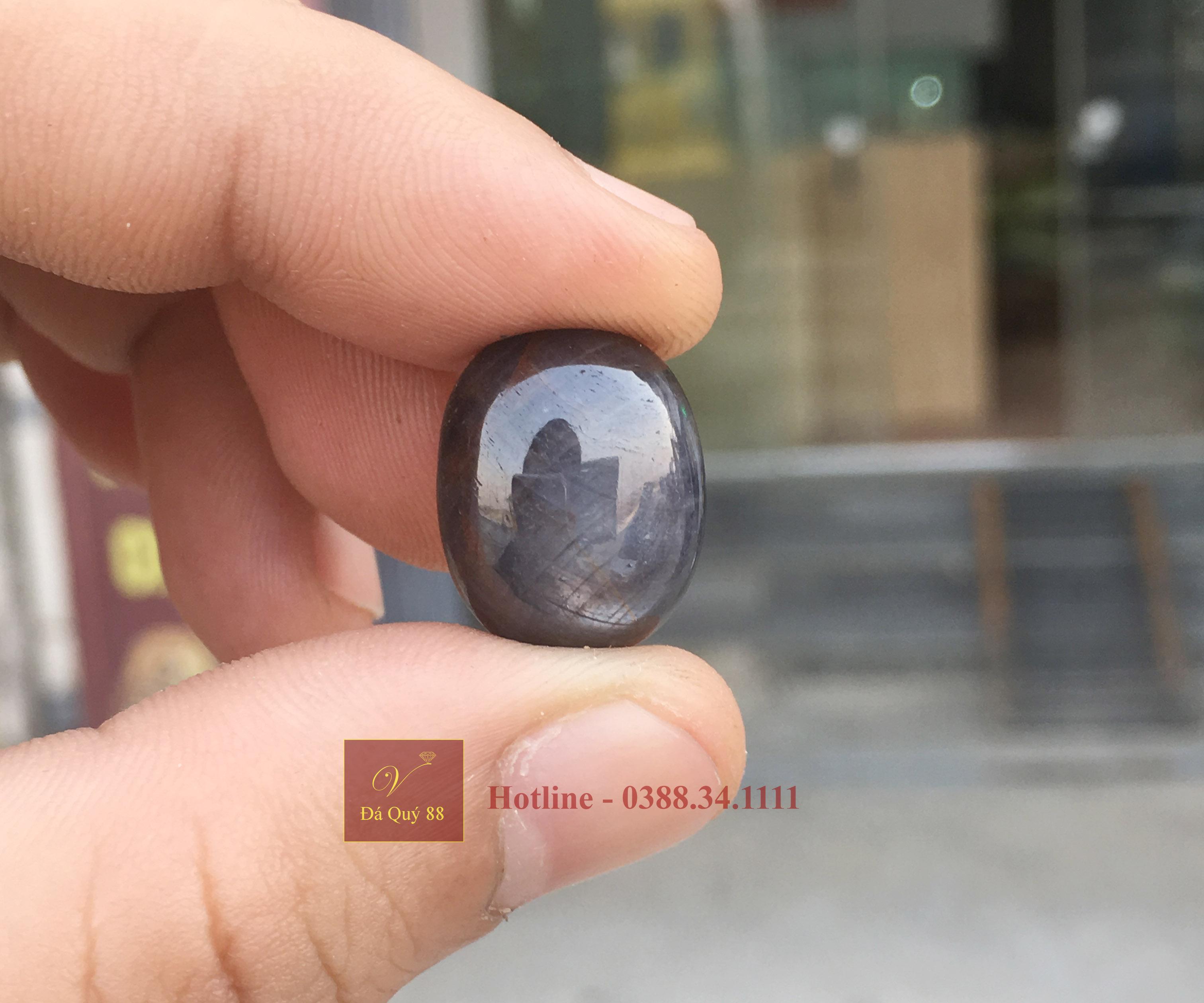 Viên Đá Saphia Sao Đen Tự Nhiên Làm Mặt Nhẫn Nam 27,30ct