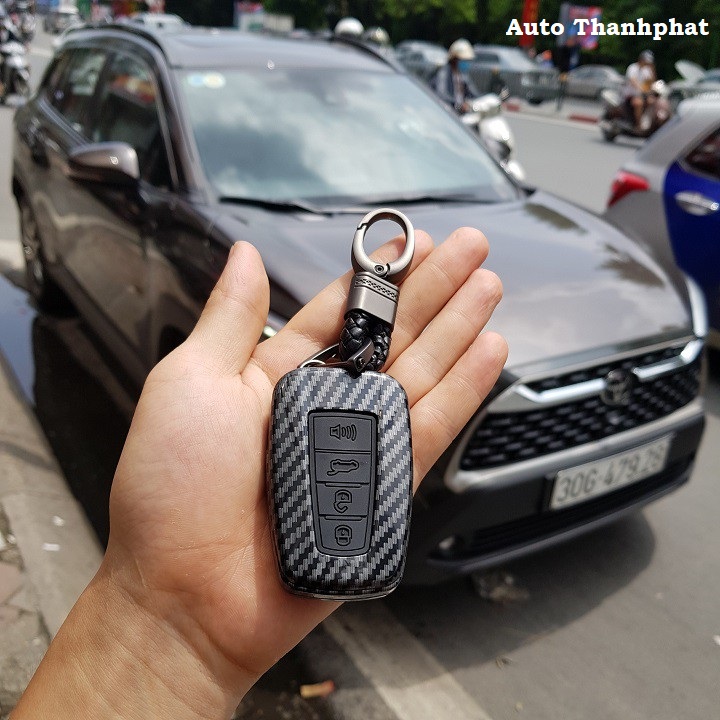 Bao Chìa Khóa Carbon xe Toyota Corolla Cross 2020-2023 (kèm móc khóa)