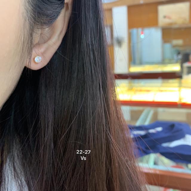 Bông tai nụ đá vàng 10k BTV28