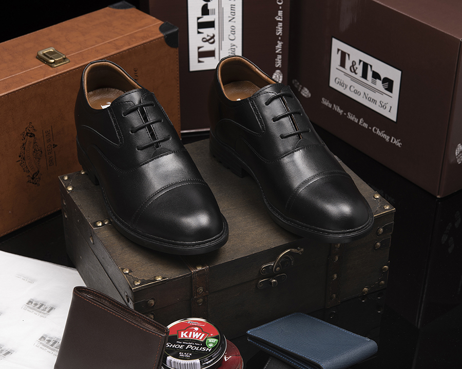 [ 8CM ] Giày Độn Nam T&TRA T86 Đen