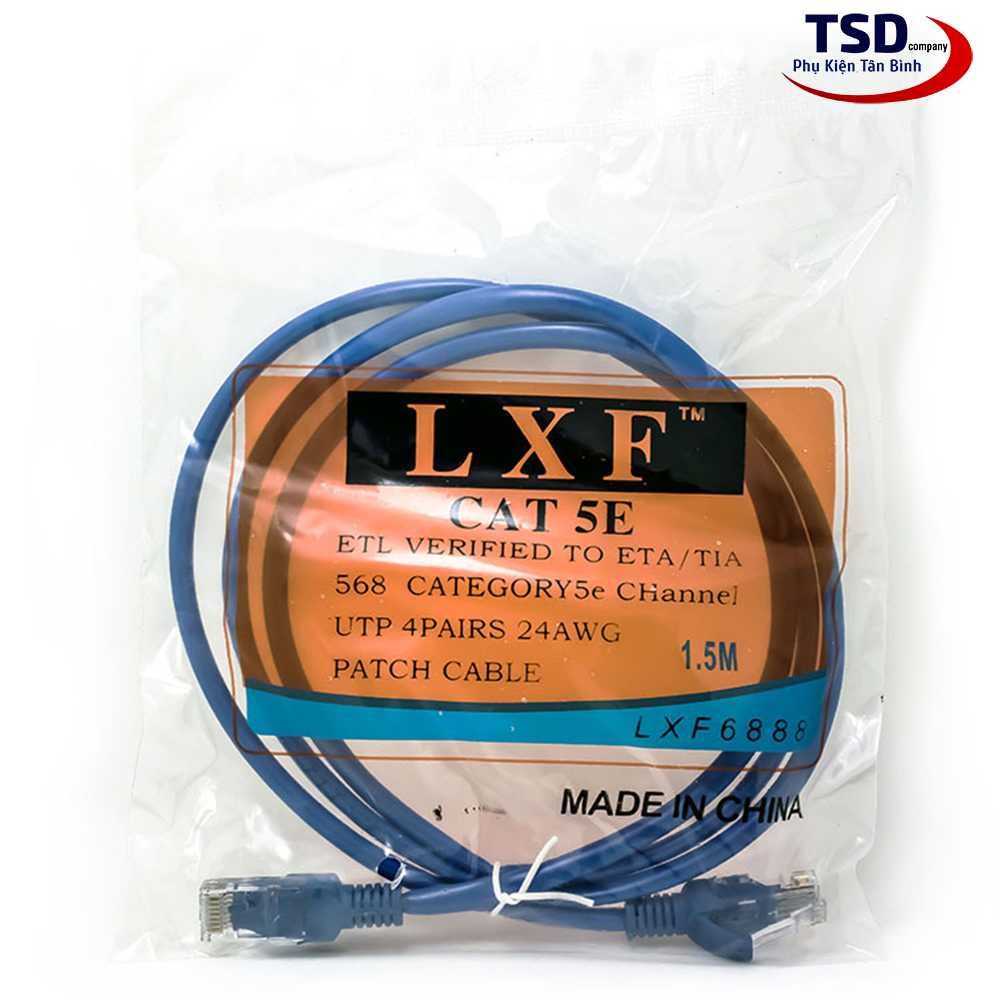 Cáp Mạng 2 Đầu Bấm Sẵn LXF Tốc Độ CAT 5E Dài 1.5M