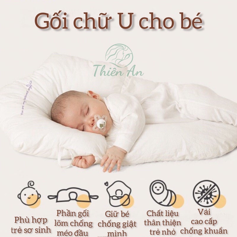 Gối chữ u cho bé, gối ôm trẻ sơ sinh