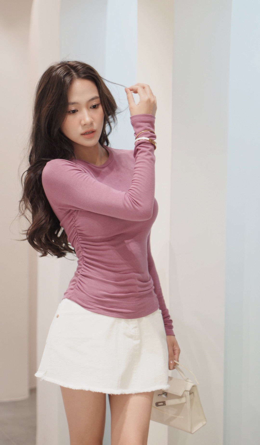 Áo tay dài trơn BASIC SANTA TOP