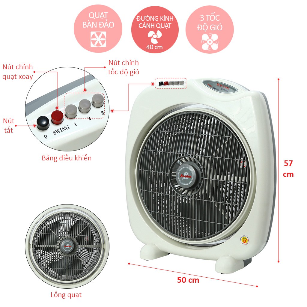 Quạt bàn đảo Senko BD850