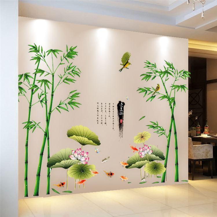 Decal dán tường Sen tre- C11H22-flowerdecal-Scenedecal